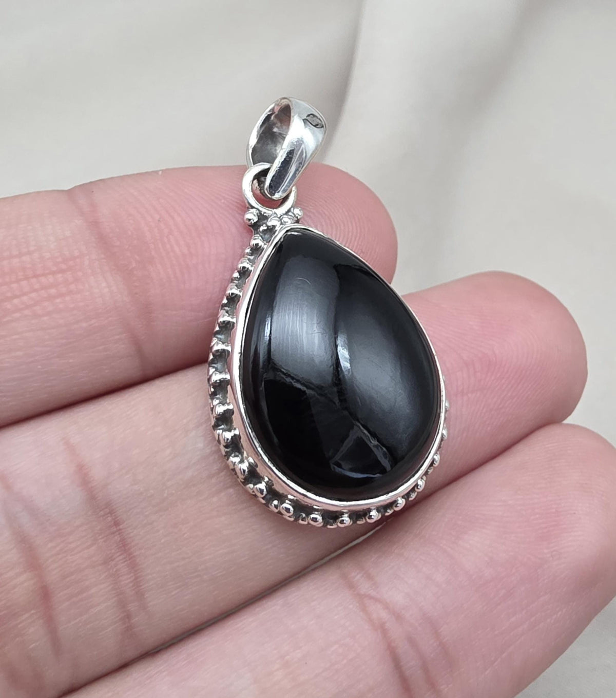 Black Onyx 925 Sterling Silver Pendant Protection Gemstone Necklace Healing Crystal Jewelry Gift