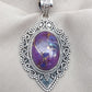 Purple Copper Turquoise Pendant: Sterling Silver Boho Healing Necklace