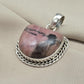 Rhodonite Pendant 925 Sterling Silver Pink and Black Healing Stone Necklace Crystal Jewelry