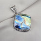 925 Sterling Silver Natural Multi Labradorite Pendant Cushion Shape Flashy Labradorite Handmade Gemstone Jewelry