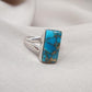 Blue Copper Turquoise 925 Sterling Silver Ring: Boho Gemstone Jewelry