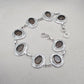 925 Sterling Silver Smoky Quartz Bracelet Natural Brown Oval Gemstone Handmade Jewelry