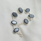 Black Onyx 925 Sterling Silver Faceted Oval Stone Link Bracelet Handmade Jewelry