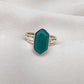 Green Onyx Sterling Silver Ring: Handmade Dual-Tone Band, Hexagon Cut