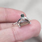 Smoky Quartz Ring 925 Silver Dual Stone Moss Agate Statement Ring Half Moon Jewelry