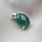 925 Sterling Silver Oval Green Onyx Pendant, Natural Gemstone Charm, Handmade Jewelry