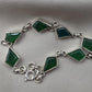 925 Sterling Silver Green Onyx Bracelet Kite Shape Gemstone Link Gemstone Handmade Jewelry