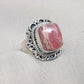 Handmade Rhodochrosite Sterling Silver Ring: Boho October Birthstone