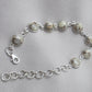 925 Sterling Silver Copper Calcite Bracelet Natural Round Gemstone Link Bracelet Gift for Her