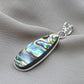 925 Sterling Silver Abalone Shell Teardrop Pendant Natural Pendant Handmade Jewelry