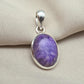 925 Sterling Silver Charoite Pendant: Purple Gemstone Necklace Handmade Jewelry