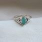 Green Onyx Ring Marquise Cut 925 Sterling Silver Boho Geometric Statement Jewelry