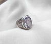Amethyst Plaster Ring: Handmade 925 Sterling Silver Statement Jewelry