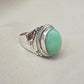Chrysoprase Ring 925 Sterling Silver Natural Green Chrysoprase Statement Jewelry