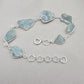 Raw Aquamarine Bracelet in 925 Sterling Silver Natural Blue Gemstone Jewelry