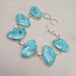Turquoise Bracelet 925 Silver Blue Statement Gemstone Jewelry Gift for Her
