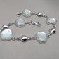 Mother of Pearl 925 Sterling Silver Bracelet Natural Shell Handmade
