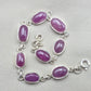 925 Sterling Silver Ruby Oval Faceted Gemstone Bracelet Handmade Boho Jewelry