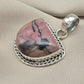 Rhodonite Pendant 925 Sterling Silver Pink and Black Healing Stone Necklace Crystal Jewelry