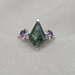 925 SOLID STERLING SILVER NATURAL MOSS AGATE GEMSTONE HANDMADE RING, MYSTIC TOPAZ BRIDAL RING ALL SIZES AVAILABLE