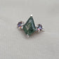 925 SOLID STERLING SILVER NATURAL MOSS AGATE GEMSTONE HANDMADE RING, MYSTIC TOPAZ BRIDAL RING ALL SIZES AVAILABLE