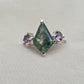 925 SOLID STERLING SILVER NATURAL MOSS AGATE GEMSTONE HANDMADE RING, MYSTIC TOPAZ BRIDAL RING ALL SIZES AVAILABLE