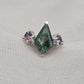 925 SOLID STERLING SILVER NATURAL MOSS AGATE GEMSTONE HANDMADE RING, MYSTIC TOPAZ BRIDAL RING ALL SIZES AVAILABLE