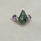 925 SOLID STERLING SILVER NATURAL MOSS AGATE GEMSTONE HANDMADE RING, MYSTIC TOPAZ BRIDAL RING ALL SIZES AVAILABLE