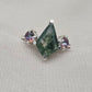 925 SOLID STERLING SILVER NATURAL MOSS AGATE GEMSTONE HANDMADE RING, MYSTIC TOPAZ BRIDAL RING ALL SIZES AVAILABLE