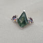 925 SOLID STERLING SILVER NATURAL MOSS AGATE GEMSTONE HANDMADE RING, MYSTIC TOPAZ BRIDAL RING ALL SIZES AVAILABLE