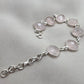 925 Sterling Silver Rose Quartz Natural Gemstone Link Bracelet Handmade Jewelry Gift for Her