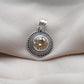 Citrine Silver Pendant: Vintage 925 Sterling, Beaded Boho Jewelry