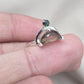 Smoky Quartz Ring 925 Silver Dual Stone Moss Agate Statement Ring Half Moon Jewelry