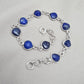 Lapis Lazuli Heart Link Bracelet 925 Sterling Silver Faceted Gemstone Handmade Gemstone Jewelry
