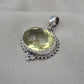 Lemon Quartz Pendant: Oval Faceted Cut 925 Sterling Silver Necklace Handmade Jewelry
