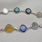 Multi Gemstone Bracelet 925 Sterling Silver Colorful Statement Bracelet