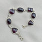 925 Sterling Silver Garnet Link Bracelet Natural Gemstone Handmade Artisan Jewelry Gift for Her