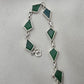 925 Sterling Silver Green Onyx Bracelet Kite Shape Gemstone Link Gemstone Handmade Jewelry