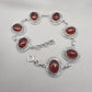 Amber 925 Sterling Silver Bracelet Oval Cabochon Adjustable Bracelet Handmade Gemstone Gift for Her