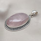 Rose Quartz Pendant Necklace: 925 Sterling Silver, Love & Healing