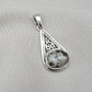 Sterling Silver Dalmatian Jasper Pendant: Teardrop Boho Necklace