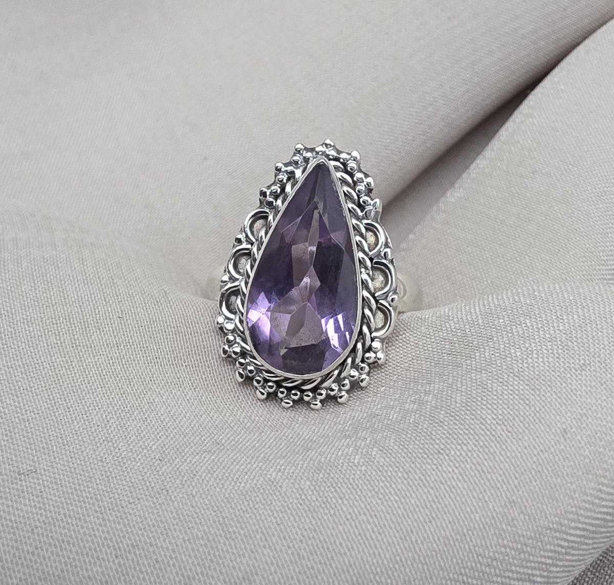 Amethyst Ring 925 Sterling Silver Natural Purple Gemstone Ring Handmade Jewelry February Birthstone