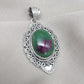 Ruby Zoisite 925 Sterling Silver Pendant: Handmade Chakra Healing Necklace