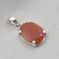 925 Sterling Silver Carnelian Pendant, Faceted Orange Gemstone Necklace Charm
