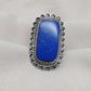 Natural Lapis Lazuli 925 Sterling Silver Ring: Boho September Birthstone Handmade