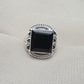 925 Sterling Silver Black Onyx Ring Natural Gemstone Square Cut Handmade Jewelry