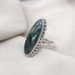 Seraphinite 925 Sterling Silver Ring Handmade Boho Vintage Statement Jewelry