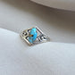 Blue Copper Turquoise Marquise Ring 925 Sterling Silver Statement Ring December Birthstone Gift