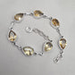 Citrine 925 Sterling Silver Pear Shape Faceted Yellow Gemstone Link Bracelet Handmade Boho Jewelry