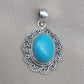American Turquoise Pendant: Handmade 925 Silver Boho Necklace